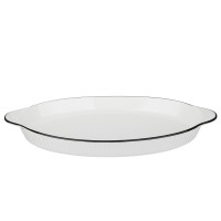 MILLIMI Соло Форма для запекания и сервировки овальная, 700мл, 36,5х21,5х3,5см, фарфор