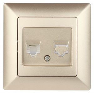 ЭРА Intro Solo роз. СУ телеф. RJ11, шампань 4-302-04, 4280