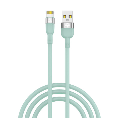 ВСЁГАЗИН Кабель для зарядки Live iP, 1м, Быстрая зарядка 2.4А, 12W, силикон, салатовый