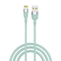 ВСЁГАЗИН Кабель для зарядки Live iP, 1м, Быстрая зарядка 2.4А, 12W, силикон, салатовый