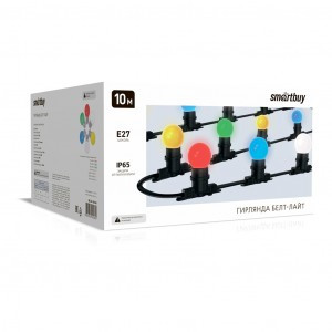 SmartBuy Гирлянда Белт лайт 10м+1,(уп 5м,цена за уп) шаг 0,2(уп 5м,цена за уп), 40 патр. Е27, 220В