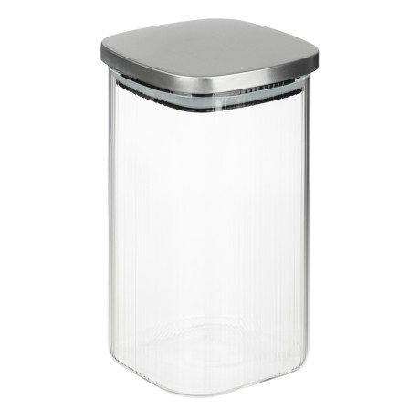 VETTA Рельеф Банка для хранения с металлической крышкой 1400мл, 18х10см, стекло