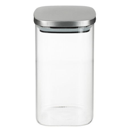 VETTA Рельеф Банка для хранения с металлической крышкой 1400мл, 18х10см, стекло