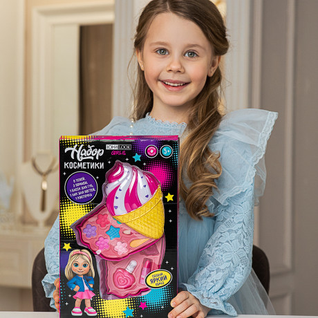 ЮНИLOOK Набор детской косметики: тени, помада для губ, блеск для губ, лак для ногтей, 6-23