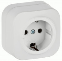 IEK GLORY роз. ОУ 1 мест. 16А (земля) РС20-3-ХБм белый мат. ERH11-K01M-16