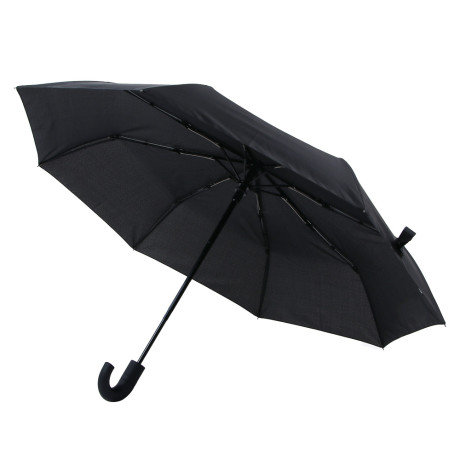 Зонт автомат, металл, пластик, эпонж, d96см, 8 спиц, черный