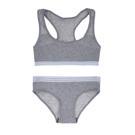 GALANTE Комплект белья: топ на лямках и трусы, р.134-140, 95% хлопок, 5% спандекс, серый, НБ25-19