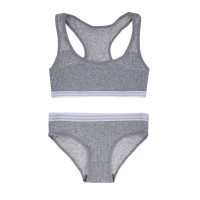 GALANTE Комплект белья: топ на лямках и трусы, р.134-140, 95% хлопок, 5% спандекс, серый, НБ25-19