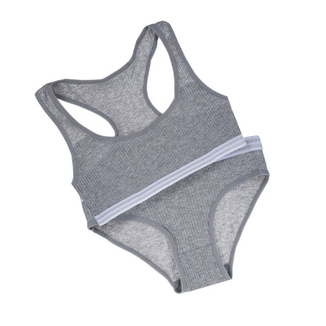 GALANTE Комплект белья: топ на лямках и трусы, р.134-140, 95% хлопок, 5% спандекс, серый, НБ25-19