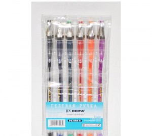 Ручка гелевая 6 цв.PX888-6 PVC Китай