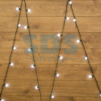 Гирлянда-нить &quot;Мультишарики&quot; 25мм, 5м, 25LED белый, темно-зел. ПВХ, IP20, 303-555 Neon Night