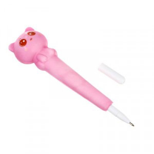 Ручка-мялка шариковая, меняющая цвет, в форме котиков, мягкий корпус,16,5 см, полиуретан, пласт.