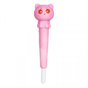 Ручка-мялка шариковая, меняющая цвет, в форме котиков, мягкий корпус,16,5 см, полиуретан, пласт.