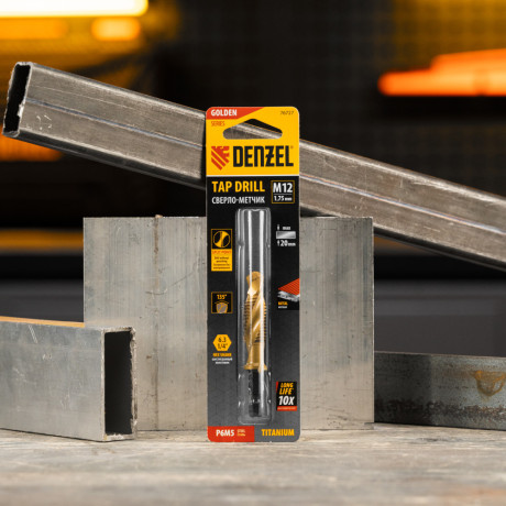 Сверло-метчик М12 х 1,75 мм, Р6М5// Denzel