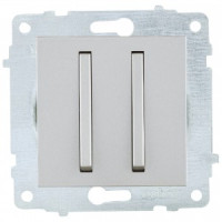 OVIVO мех. выкл. СУ 2 кл. 10А (узкая клавиша) серебро (ко всем рамкам) 610-000210-202