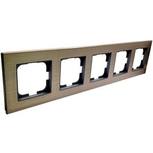 Ovivo Рамка СУ 5 мест. PRIME ELEMENTS ALUMINIUM бронза/черный, 403-510017-250