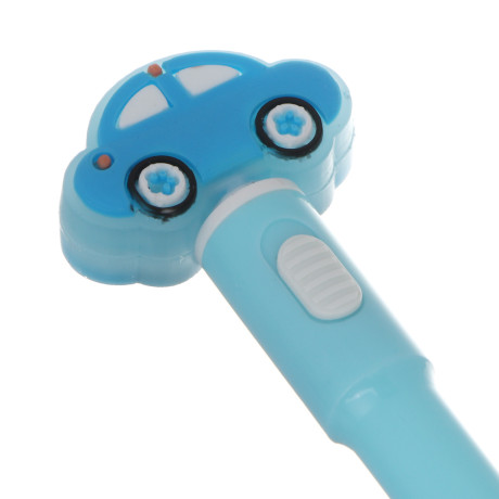 Ручка шариковая синяя 0,7мм, с LED подсветкой "Машинка", 3 вида