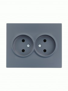 Lezard VESNA роз. СУ 2 мест. 16А графит. (ПБТ) (корп. ABS) 742-3400-128B