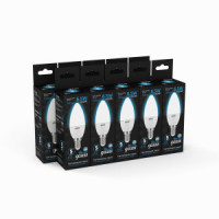 Gauss лампа Свеча E14 6.5W(550 lm) 6500K 6K 105x35 матовая, алюм./пластик 103101307