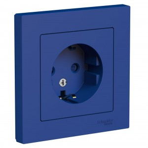 Systeme Electric AtlasDesign роз. СУ 1 мест. аквамарин (пл.осн., земля, шторки) ATN001144 (5!)