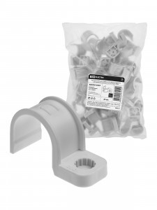 TDM скоба крепежная д/трубы 32 мм односторон д/прям монтажа (уп 25 шт, цена за шт) серая SQ0405-6004