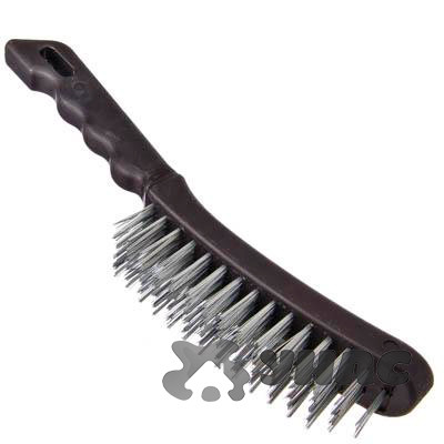Щетка металлическая ЕРМАК 5-рядная с пластиковой ручкой 656-071
