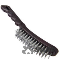 Щетка металлическая ЕРМАК 5-рядная с пластиковой ручкой 656-071