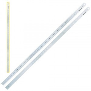 Линейка металлическая 100 см, BRAUBERG, европодвес, 210311