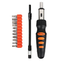 ЕРМАК Отвертка,гибкий стержнень,адаптер1/4,насадки25мм:SL5,SL6,SL7,PH1,PH2,PH3,PZ1,PZ2,T15,T20,сталь