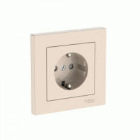 Systeme Electric ATLASDESIGN роз. СУ 1 мест. (земля) штор, 16А (автоклеммы) БЕЖЕВЫЙ ATN000244S (15!)