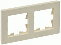 IEK BRITE Рамка СУ 2 мест. РУ-2-Бр пластик бежевый рифленый BR-M22-51-K10