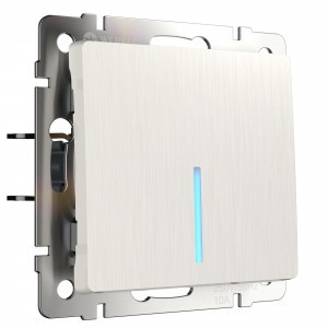 Werkel мех. выкл. СУ 1 кл. 10A проходной (инд.) (перламутровый рифленый) W1112113 a051182