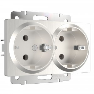 Werkel мех. роз. СУ 2 мест. 16A земля (перламутр.рифл) (WL13-SKG-02-IP20 a041870)W1172013 a051175