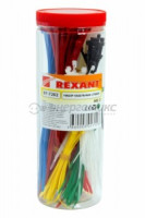 REXANT набор хомут нейлон. цвет. НХ-2 100х2.5(К,Ж,З,Б,Ч) 200х3.5(К,С,Б) Туба 300шт 07-7202