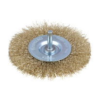 ЕРМАК Щетка дисковая для дрели, витая латунированная стальная проволока 0,3мм, 100мм