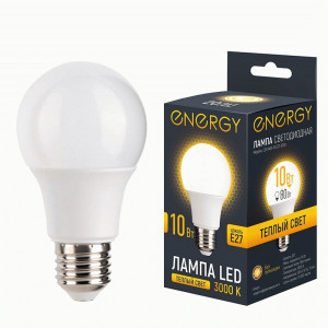 Energy лампа св/д ЛОН А60 E27 10W(850lm) 3000К 2К 59x108 матов (10!) 109307