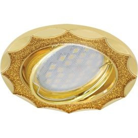 Ecola DL36 MR16 GU5.3 св-к литой поворот.Звезда под стекл.Золотой блеск/Золото 22x84 FY1613EFY (10!)