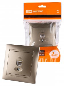 TDM Лама роз.  СУ RJ45 компьютерная бронза SQ1815-0716