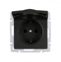Smartbuy Нептун мех. роз. СУ с заземлением и крышкой 16 А, черная  (SBE-05b-16-S1-ZK)