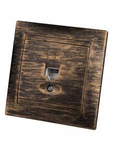 TDM Лама роз. СУ RJ11 телефонная  старинная бронза SQ1815-0756