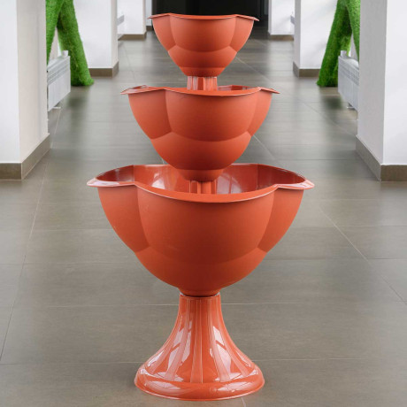 Кашпо 3-х ярусн. Водопад Терракот Бриг