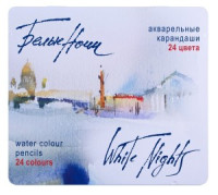 Карандаши цветные акварельные Белые Ночи, 24 цвета, жесть. 1581201256 1085606