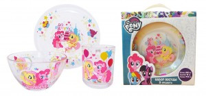 Набор посуды 3 предм (кружка 250мл, салатник 13см, тарелка 19,5см) стекло П/У My Little Pony МФК