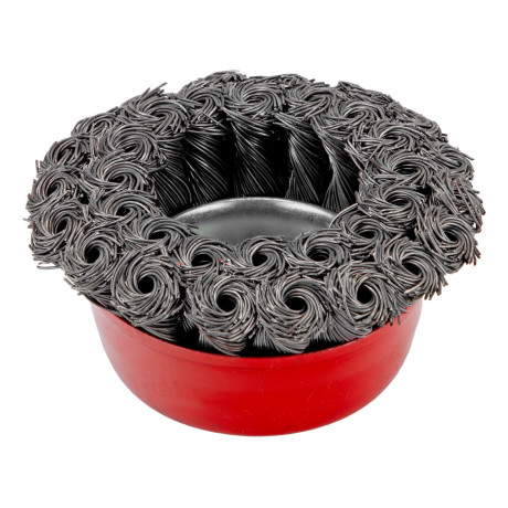 Щетка для УШМ, 75 мм, М14, "чашка", двухрядная, крученая проволока 0.35 мм Matrix