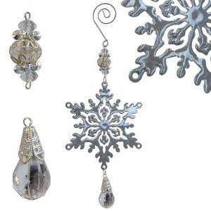 Металлическая подвеска "Снежинка", 8,5х10 см, серебро Волшебная страна