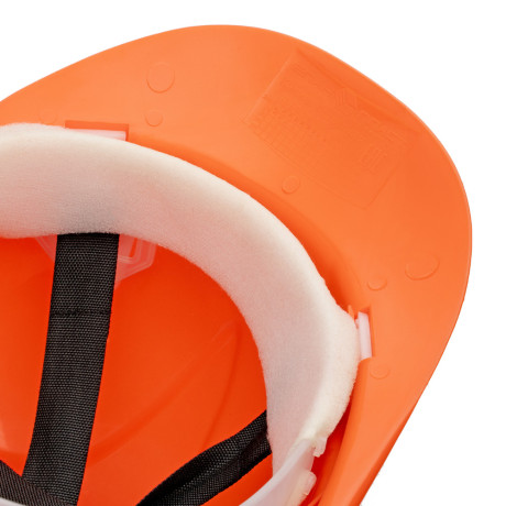 Каска защитная из ударопрочной пластмассы, оранжевая Сибртех
