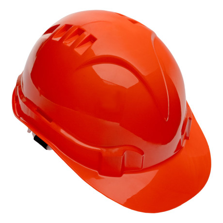 Каска защитная из ударопрочной пластмассы, оранжевая Сибртех