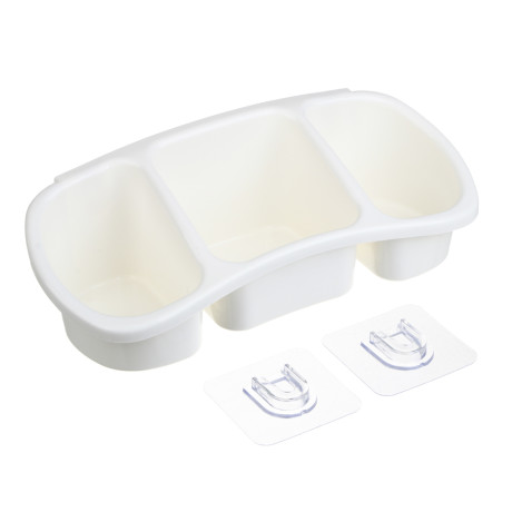 VETTA Classic Полка настенная, три отделения, пластик, 28x12,5x8,5 см, молочный