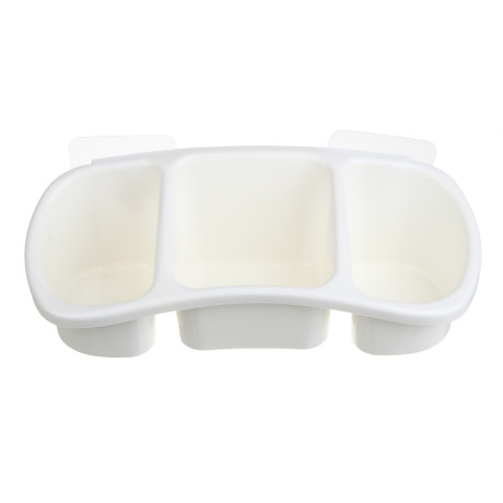 VETTA Classic Полка настенная, три отделения, пластик, 28x12,5x8,5 см, молочный