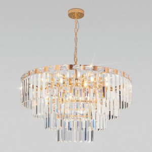 Eurosvet св-к подвесной E14 10x60 Вт 750х750х850 металл золото/прозрачный Elegante 10130/10 a060643